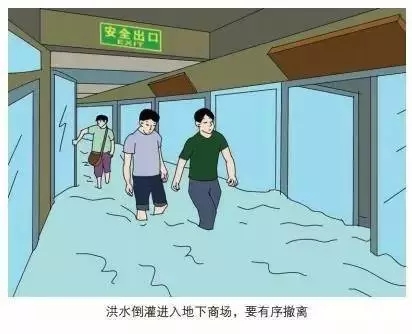 洪水倒灌進(jìn)地下商場，要有序撤離